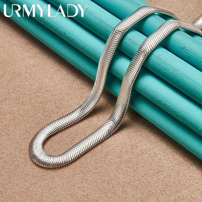 925 Sterling Silver Flat Snake Chain 20 Inch Necklace Wedding Party Jewelry