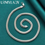 925 Sterling Silver Flat Snake Chain 20 Inch Necklace Wedding Party Jewelry