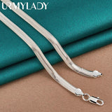 925 Sterling Silver Flat Snake Chain 20 Inch Necklace Wedding Party Jewelry
