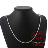 100% 925 Sterling Silver 4MM Rope Chain Unisex Necklace