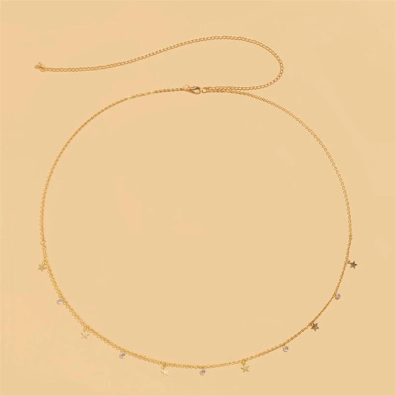 Y2k Crystal Star Belly Chain Sexy Waist Chain
