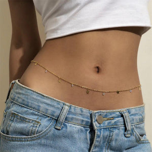 Y2k Crystal Star Belly Chain Sexy Waist Chain