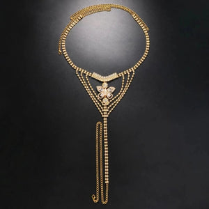 Red Crystal Thong Panties Body Chain Jewelry for Women