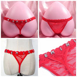 Crystal Letter Waist Chain Body Jewelry Lace Bikini G-String