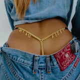 Personalized DIY Name Alphabet Underwear Waist Body Jewelry Women
