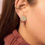 Rhinestone Pearl Sweet Lollipop Earrings Women Girls Romantic Christmas