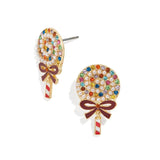 Rhinestone Pearl Sweet Lollipop Earrings Women Girls Romantic Christmas