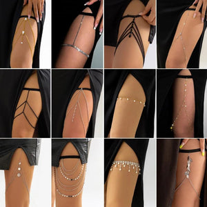 Bohemian Thigh Chain Star Body Chains for Women Double-layer Metal Bodychain