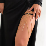 Bohemian Thigh Chain Star Body Chains for Women Double-layer Metal Bodychain