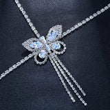 Boho Crystal Butterfly Thigh Chain Body Jewelry