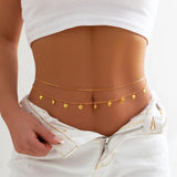 Sexy Metal Heart Pendant Waist Chain Crystal Star Bikinis Body Chain