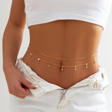 Sexy Metal Heart Pendant Waist Chain Crystal Star Bikinis Body Chain