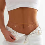 Sexy Metal Heart Pendant Waist Chain Crystal Star Bikinis Body Chain