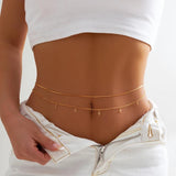 Sexy Metal Heart Pendant Waist Chain Crystal Star Bikinis Body Chain