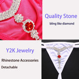Rhinestone Chain T Back Thong Body Jewelry