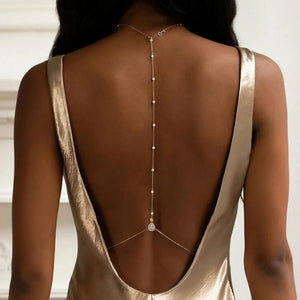 Bridal Pearl Back Chain Jewelry for Wedding