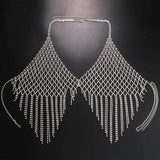 Mesh Tassel Bra Chain Bikini Body Accessories Clothing Sexy Crystal Top Lingerie