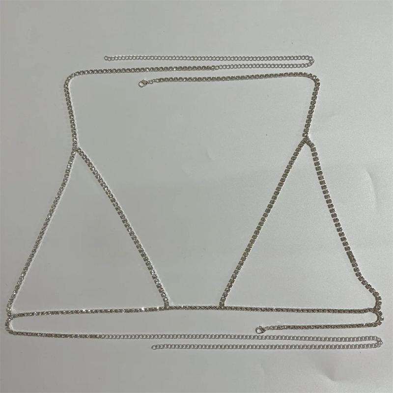 Rhinestone Body Jewelry Chest Chain Bra Bikini for Women