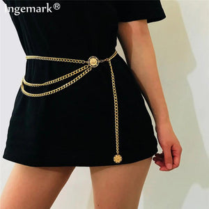 Sexy Bikini Beach Waist Belt Chain Long Tassel Coin Pendant Body Jewelry