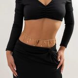 Metal Star Moon Tassel Pendant Waist Chain Vintage Sexy Bikini Beach Belly Body