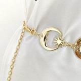 Vintage High Waist Chain Harajuku Punk Moon Metal Belts Women Waist Belts