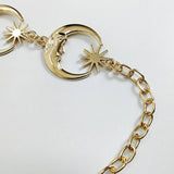 Vintage High Waist Chain Harajuku Punk Moon Metal Belts Women Waist Belts