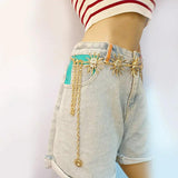 Vintage High Waist Chain Harajuku Punk Moon Metal Belts Women Waist Belts