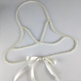 Pearls Bow Tie Sexy Body Necklace Chest Chain Body Jewelry for Women