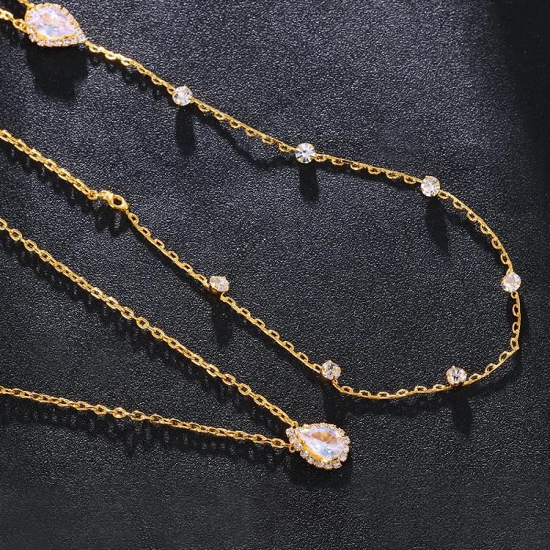 Crystal Rhinestone Back Chain Body Jewelry for Women Bride