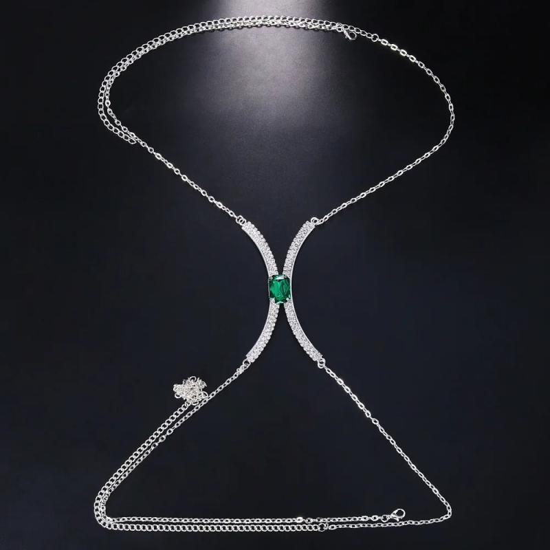 Square Crystal Chest Bracket Bra Chain for Women
