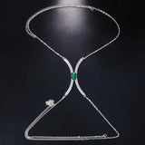Square Crystal Chest Bracket Bra Chain for Women