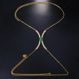 Square Crystal Chest Bracket Bra Chain for Women