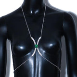 Square Crystal Chest Bracket Bra Chain for Women