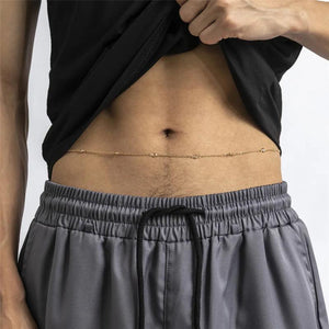 Men's Metal Crystal Waist Chain Sexy Body Jewelry