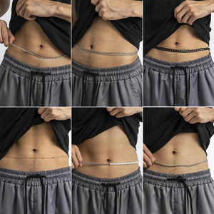 Men's Metal Crystal Waist Chain Sexy Body Jewelry