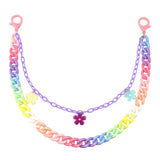 Hip Hop Rainbow Resin Chain Keychain Waist Chain Multicolor Pants Trousers
