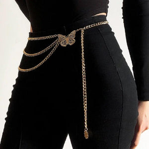 Retro Multi-layer Butterfly Waist Chain for Women