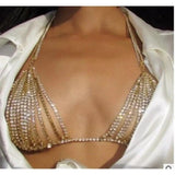 Hollow Rhinestone Bra Chest Chain for Women