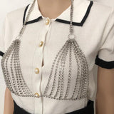 Hollow Rhinestone Bra Chest Chain for Women