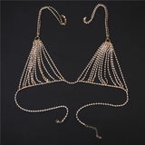 Hollow Rhinestone Bra Chest Chain for Women