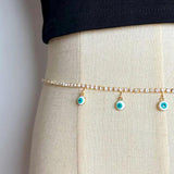 Bohemia Multicolor Evil Eye Beads Crystal Waist Chain For Women