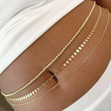 Vintage Beaded Chain Belt, Punk Sequin Waist Chain