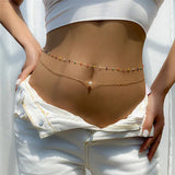2Pcs Bohemian Crystal Beaded Belly Chain for Women