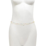 2Pcs Bohemian Crystal Beaded Belly Chain for Women