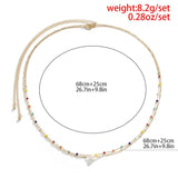 2Pcs Bohemian Crystal Beaded Belly Chain for Women