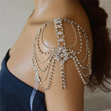 Boho Bride Wedding Crystal Tassel Body Chain Shawl Jewelry