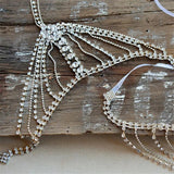 Boho Bride Wedding Crystal Tassel Body Chain Shawl Jewelry
