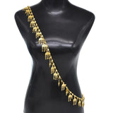 Plated Moon Pendant Tassel Chain Body Jewelry Thai Ethnic Costumes Dress