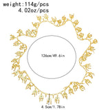 Plated Moon Pendant Tassel Chain Body Jewelry Thai Ethnic Costumes Dress