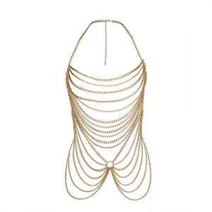 Boho Backless Metal Body Chain Dress Women Costume Party Jewelry